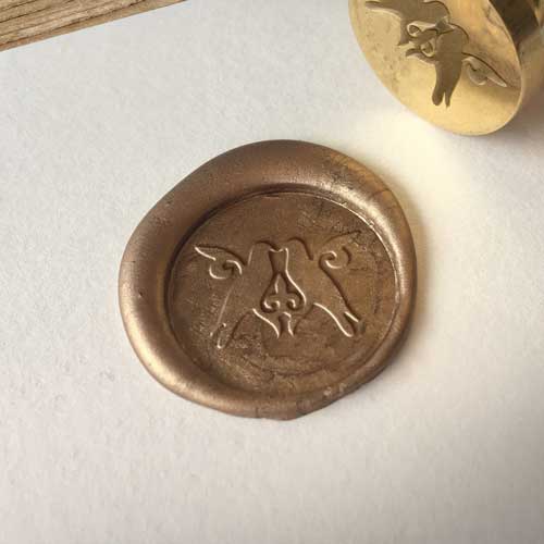 wedding birds love nature wax seal