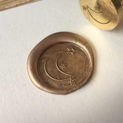 moon stars wax seal